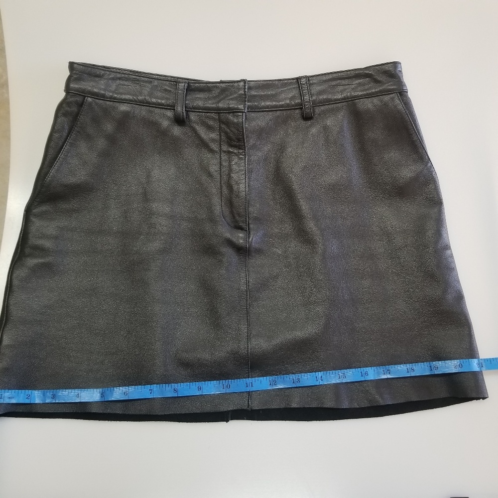 ❤️ Wilson's Black Leather Maxima Mini Skirt Sz 10 - Picture 5 of 8